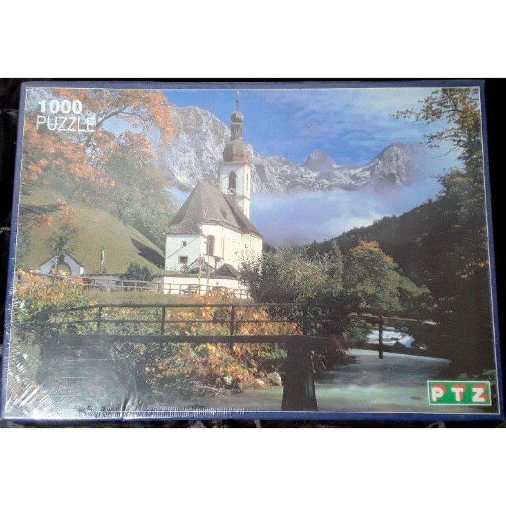PTZ 1000 Piece Jigsaw Puzzle Alpine Church Mountain Landscape